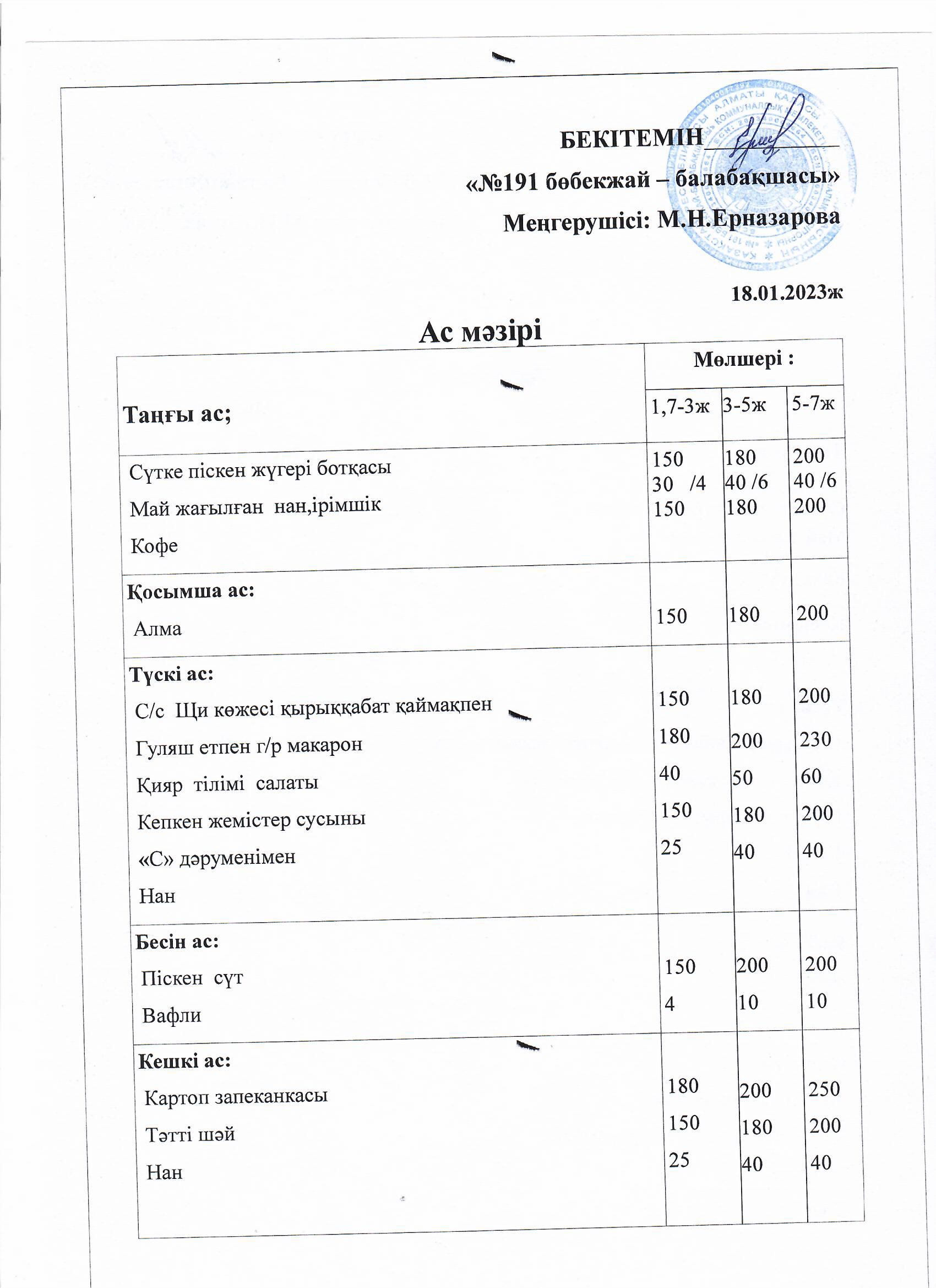 Ас мәзірі