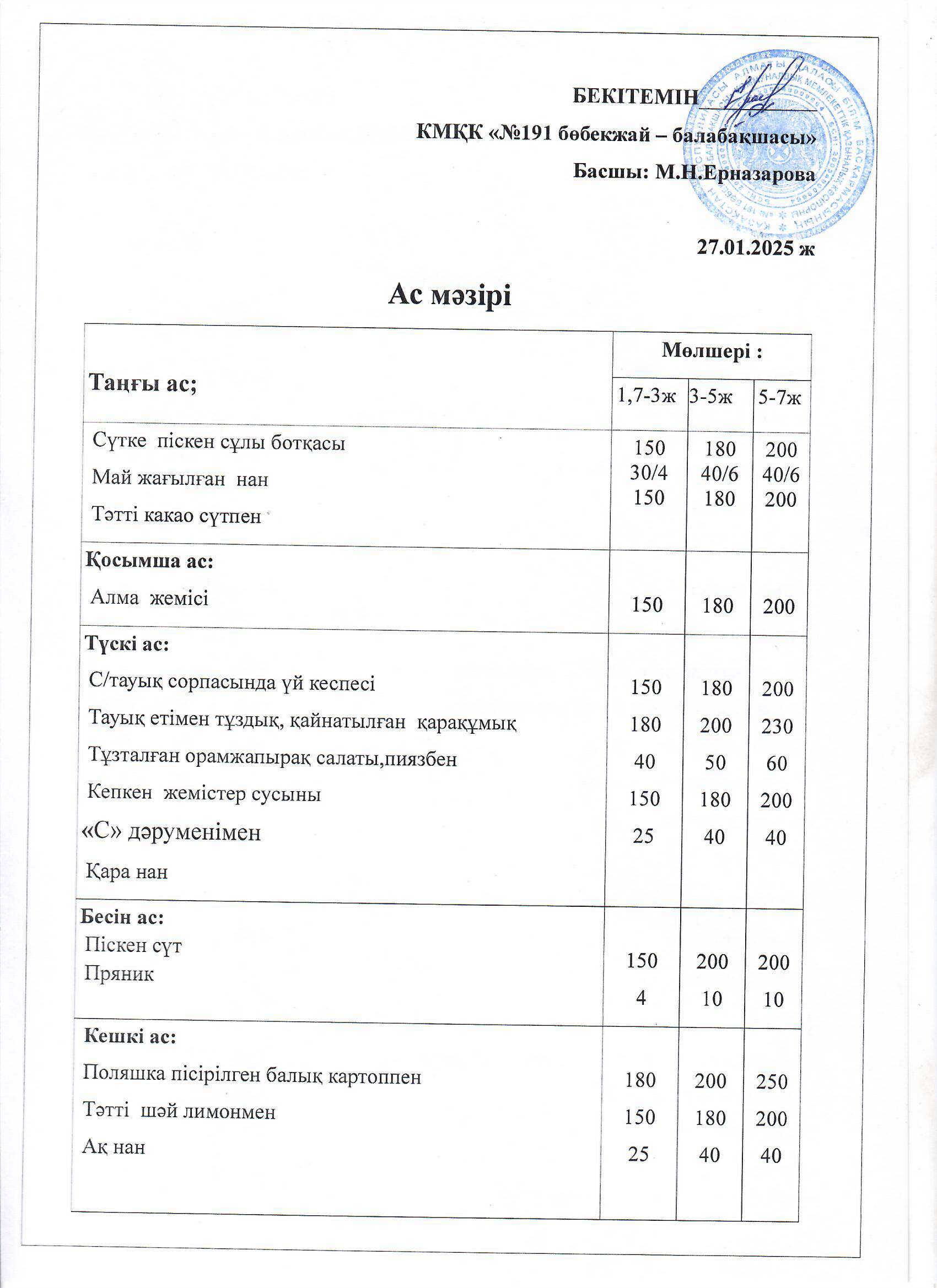 Ас мәзірі