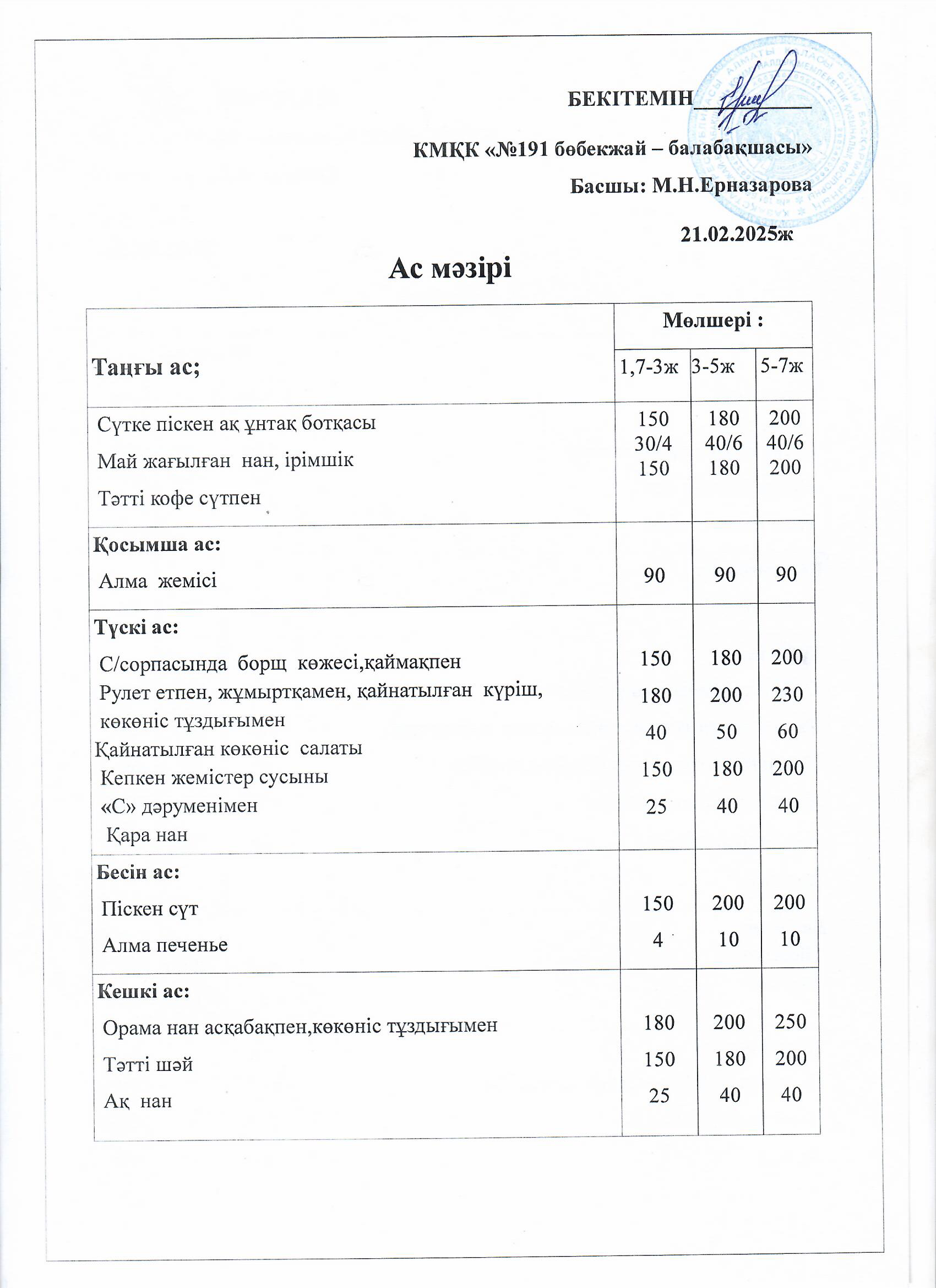 Ас мәзірі