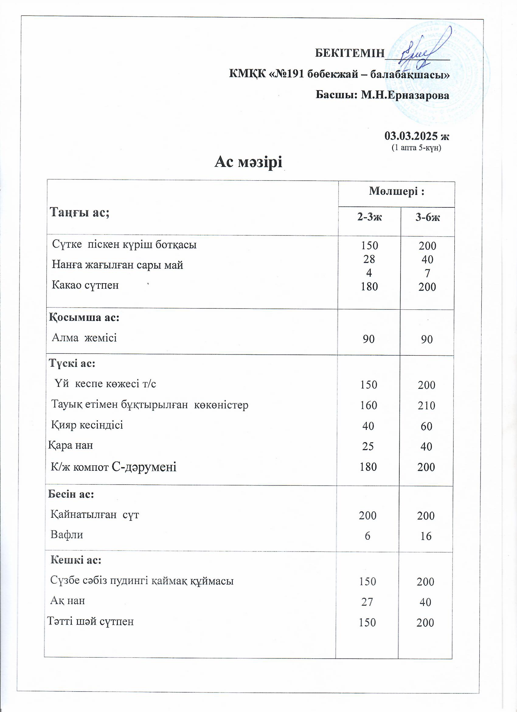 Ас мәзірі