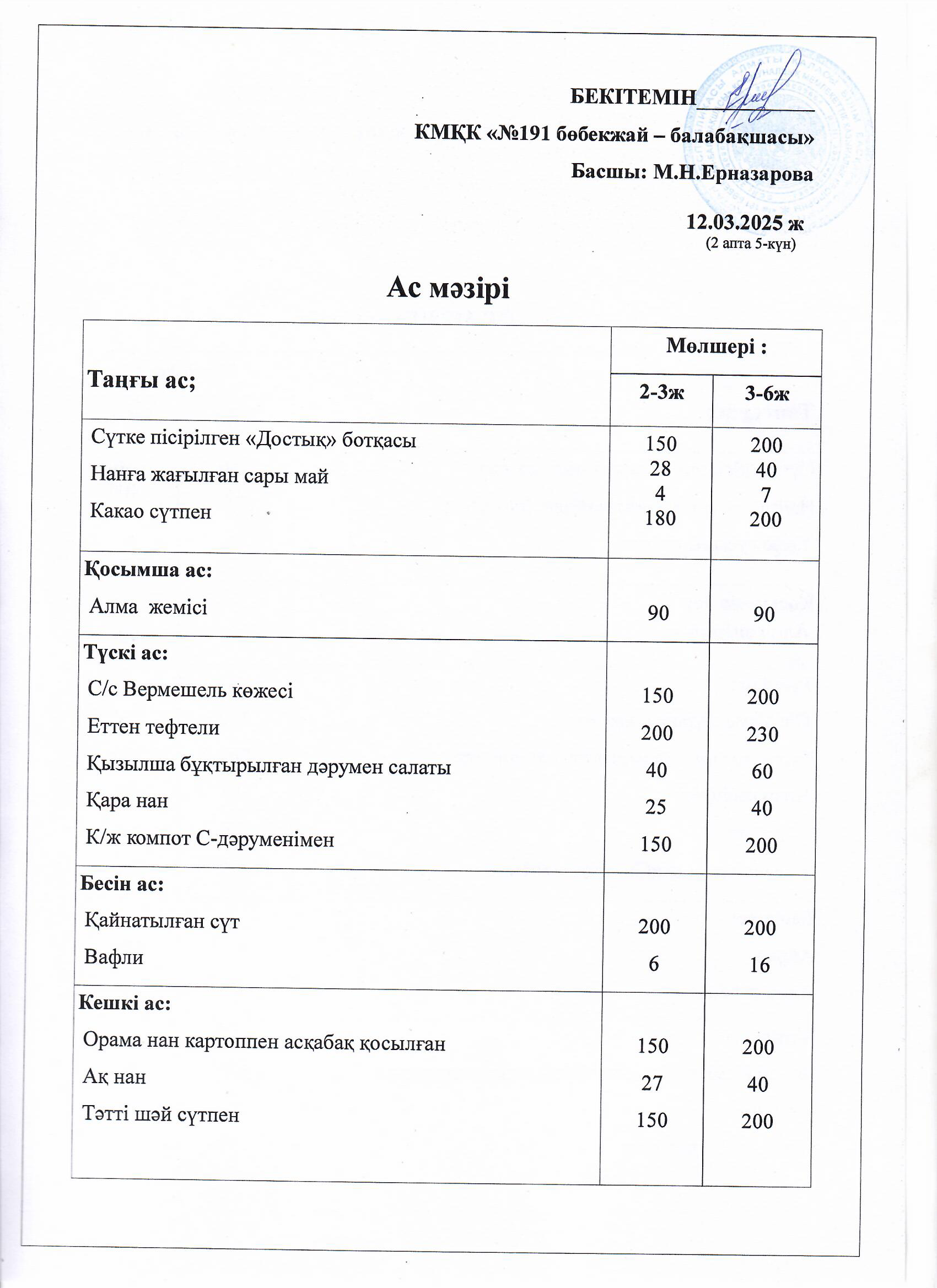 Ас мәзірі