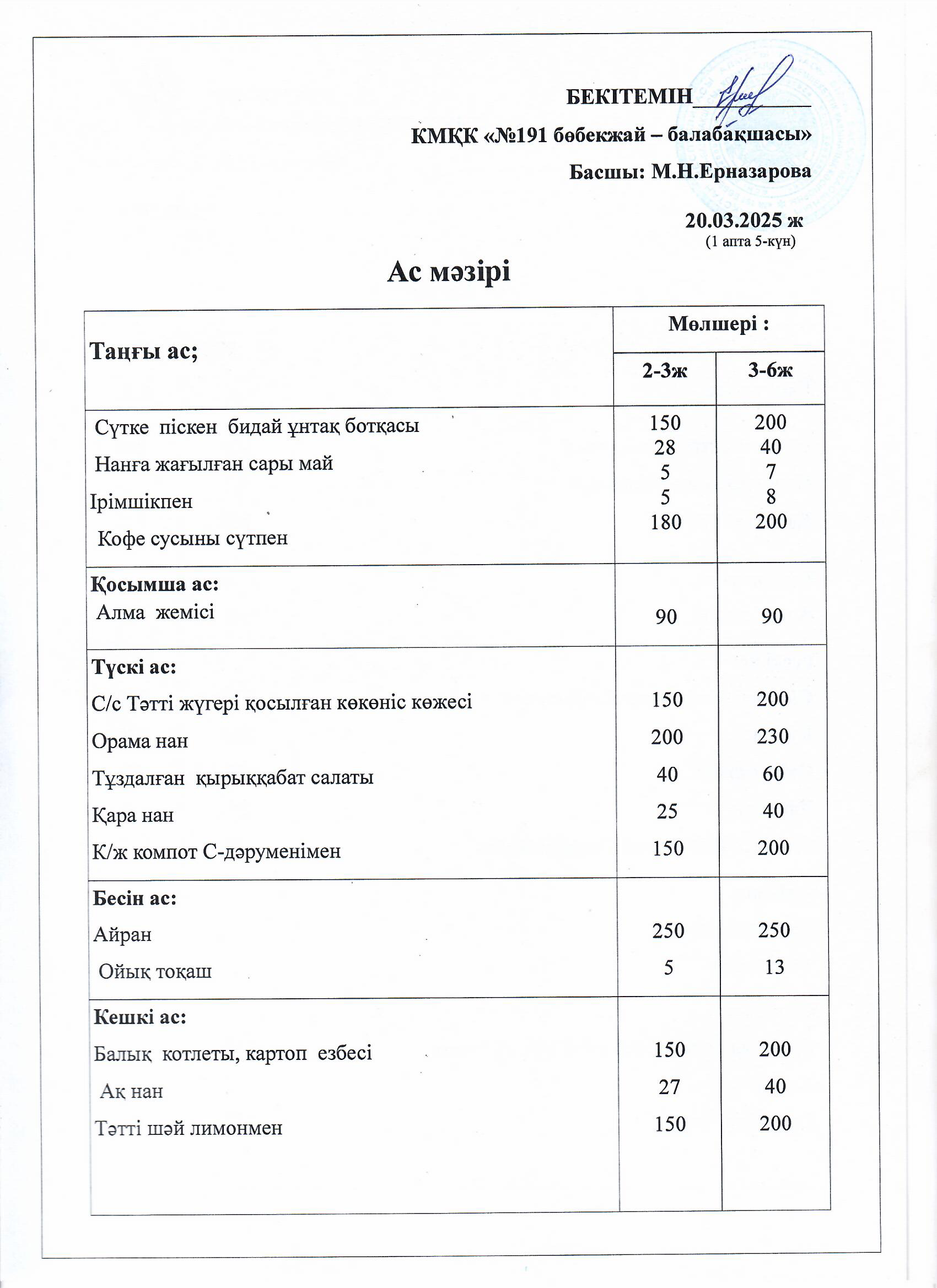 Ас мәзірі