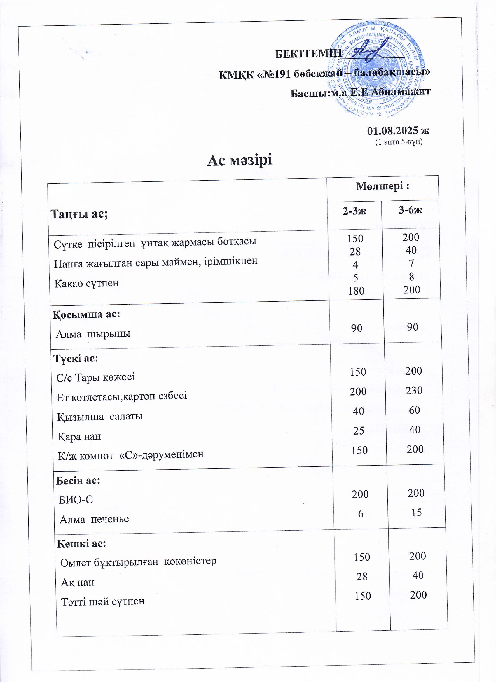 Ас мәзірі