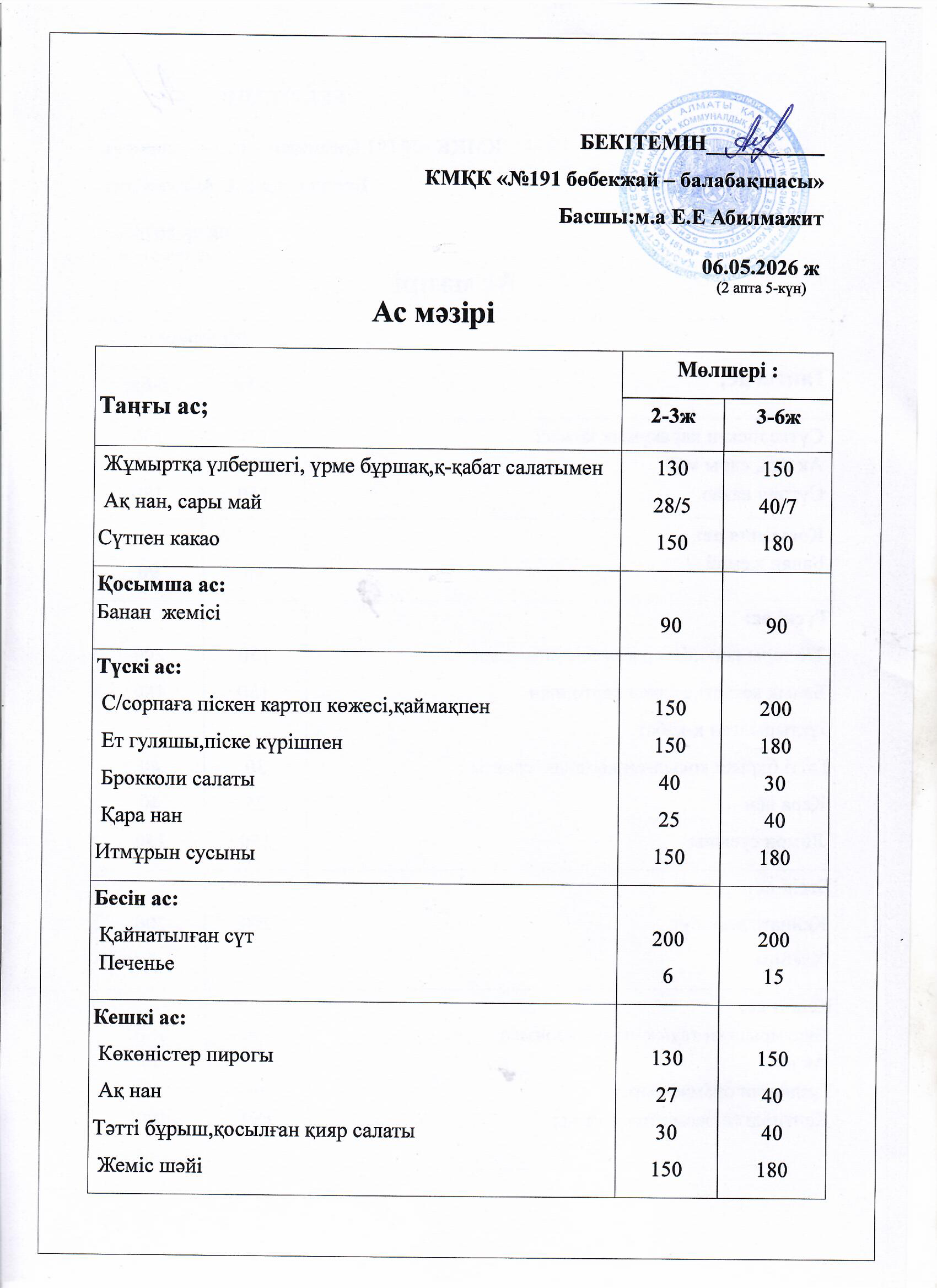 Ас мәзірі