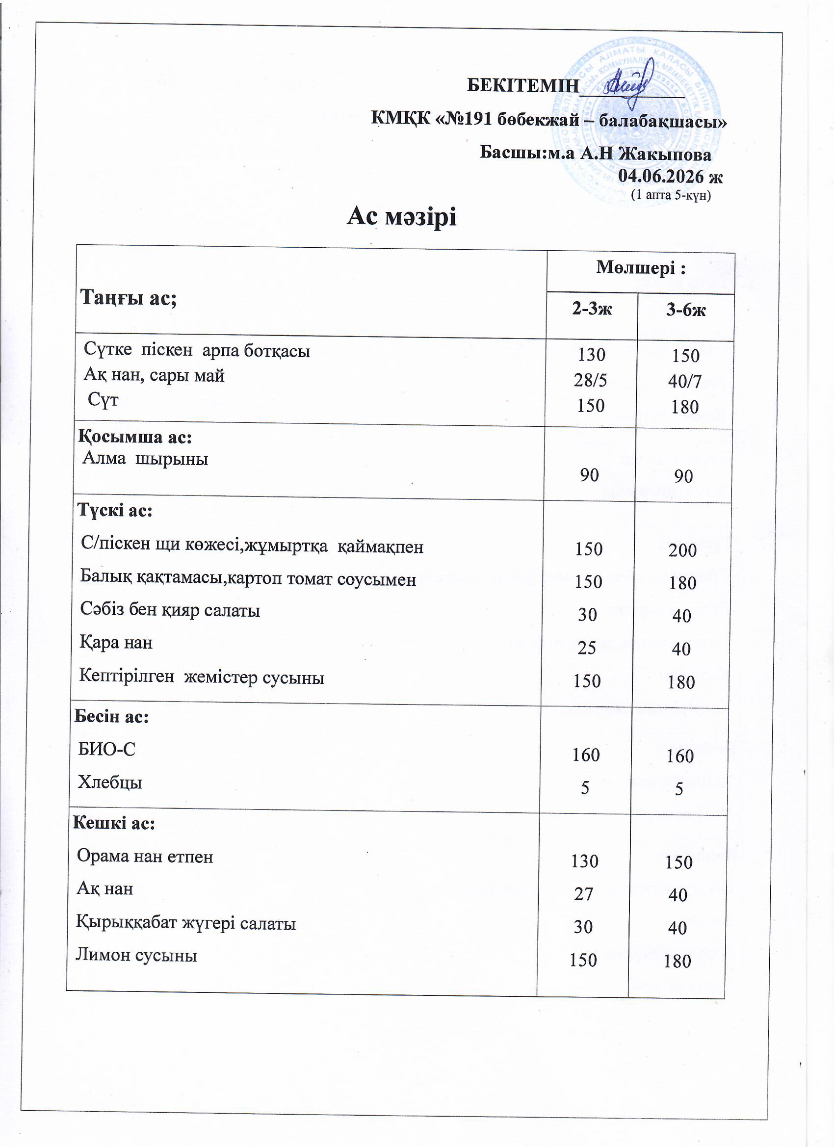 Ас мәзірі