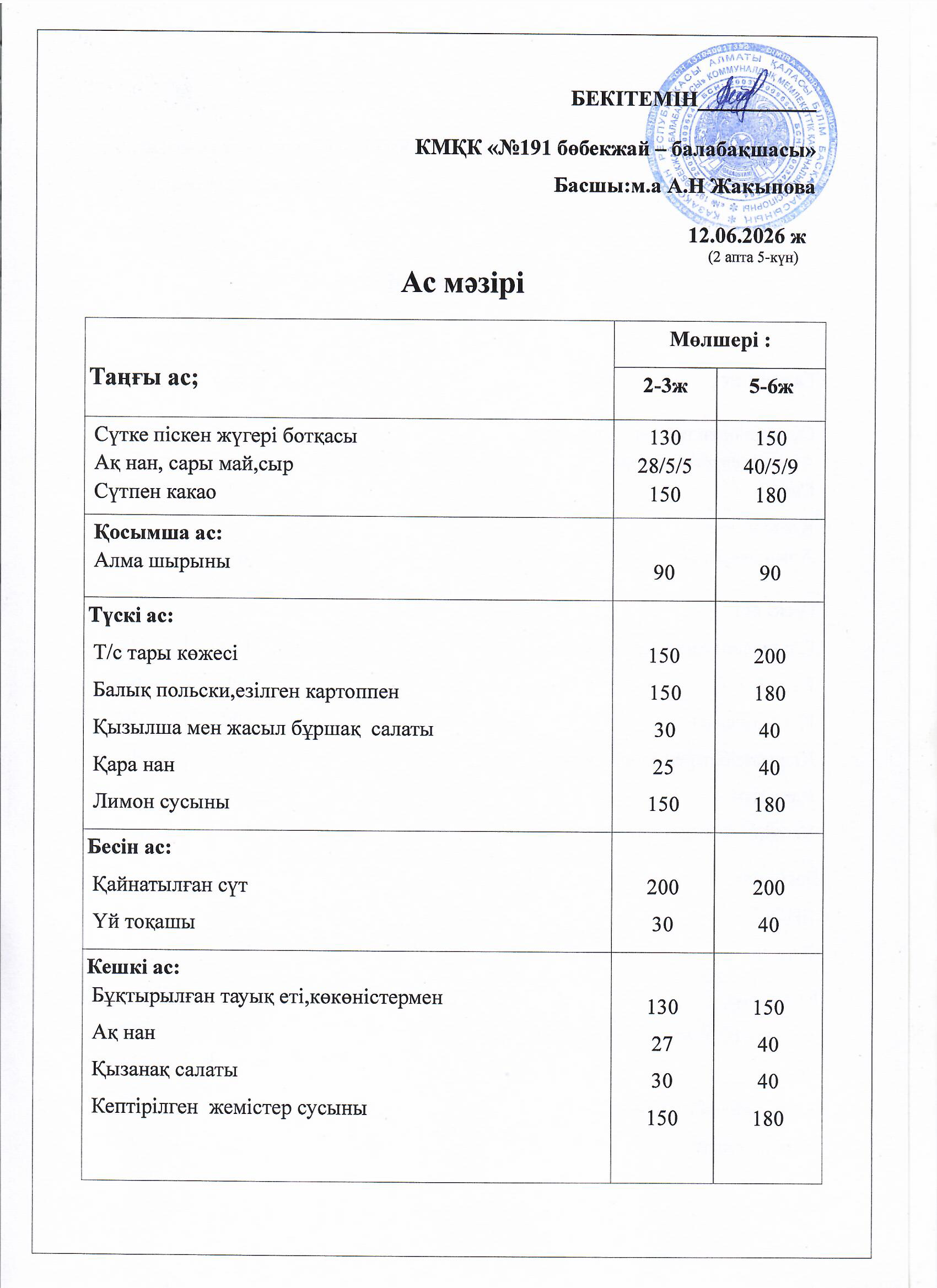 Ас мәзірі
