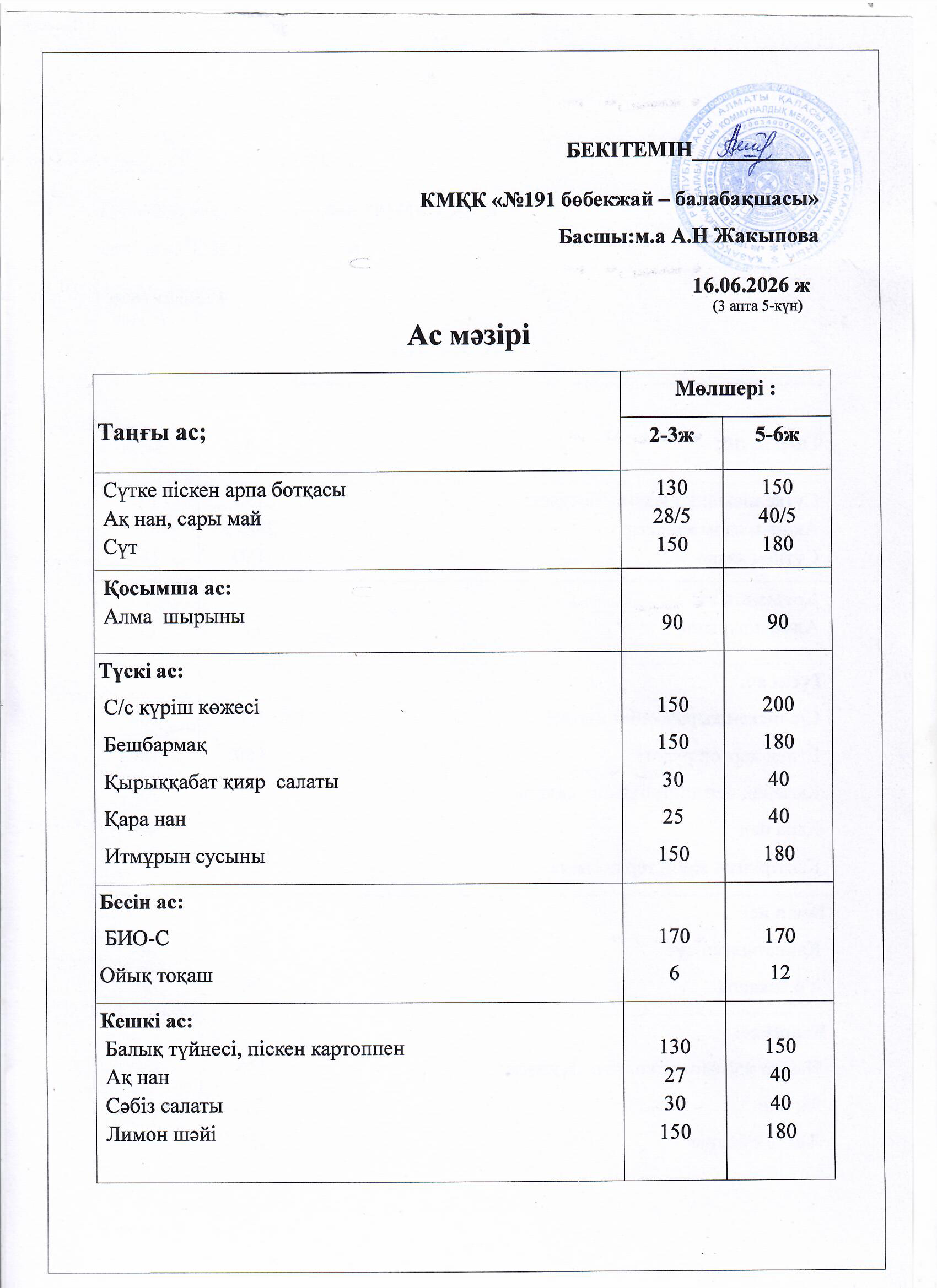 Ас мәзірі