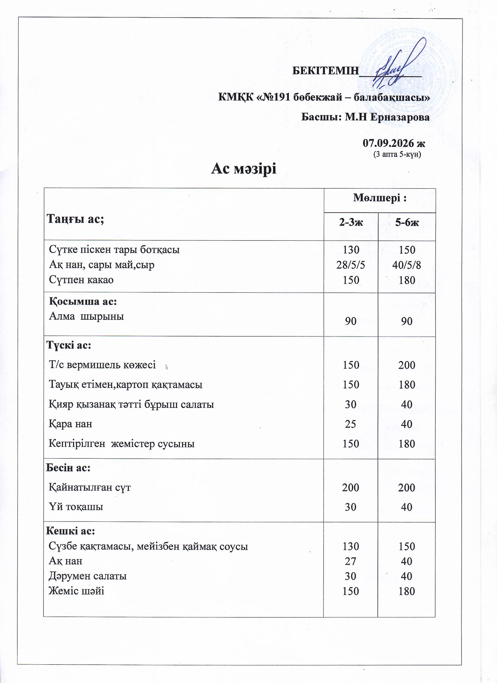 Ас мәзірі