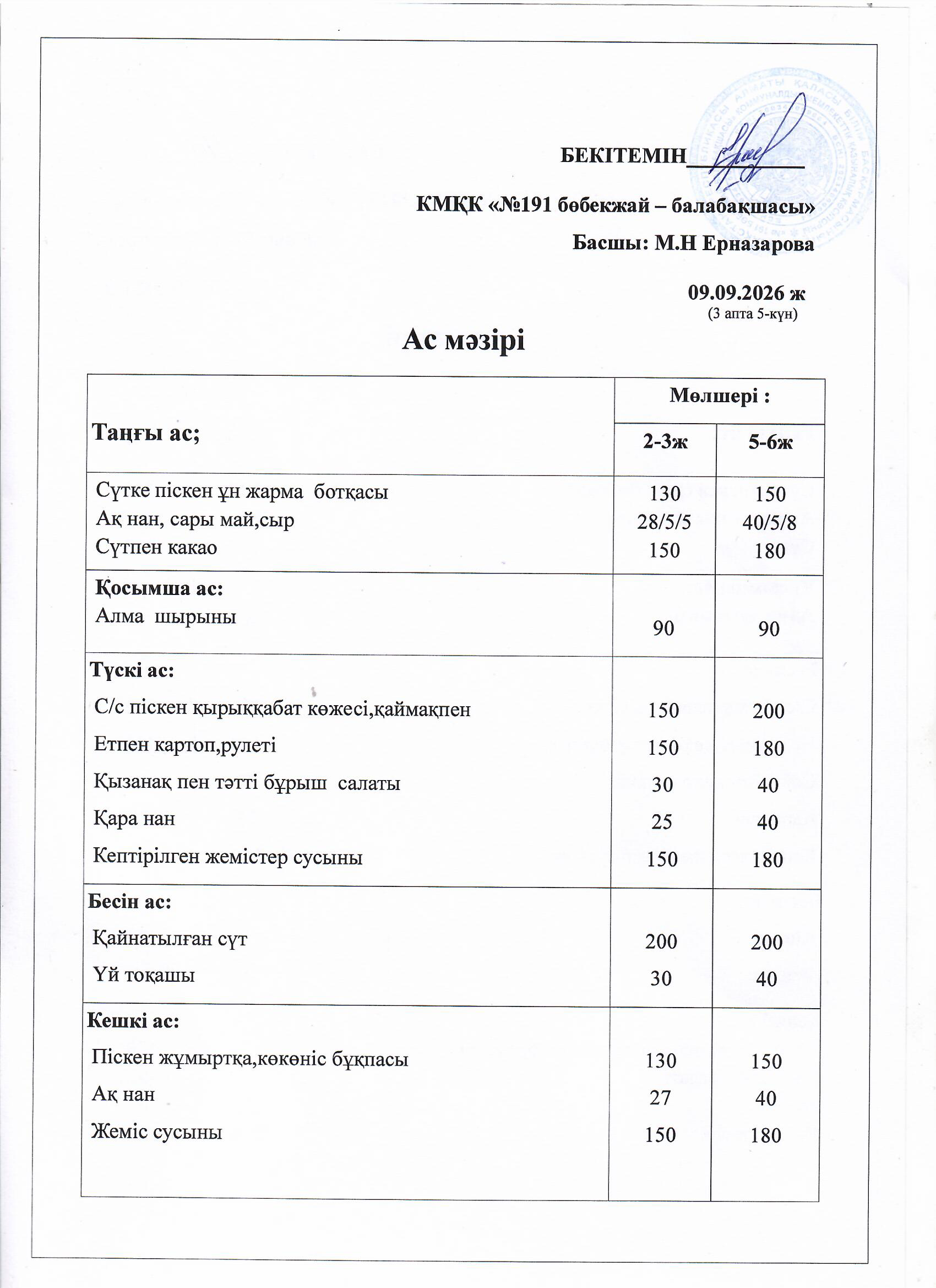 Ас мәзірі