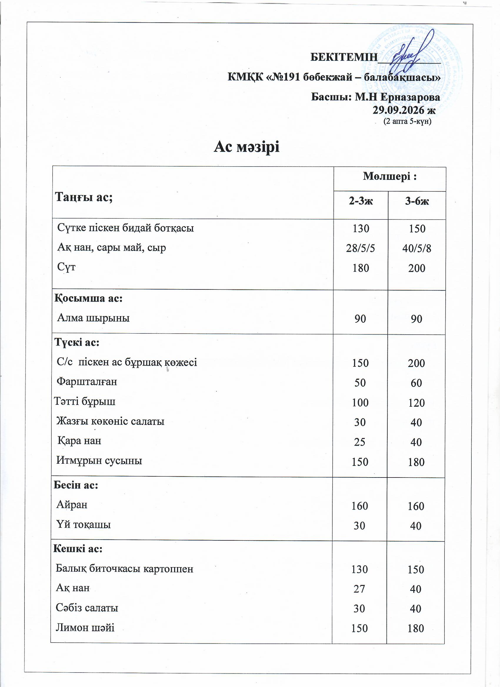 Ас мәзірі