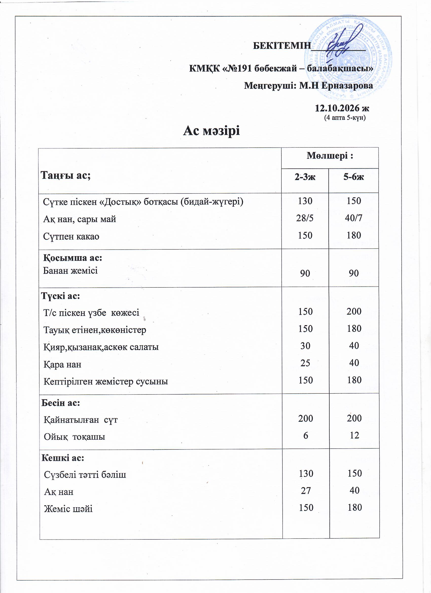 Ас мәзірі