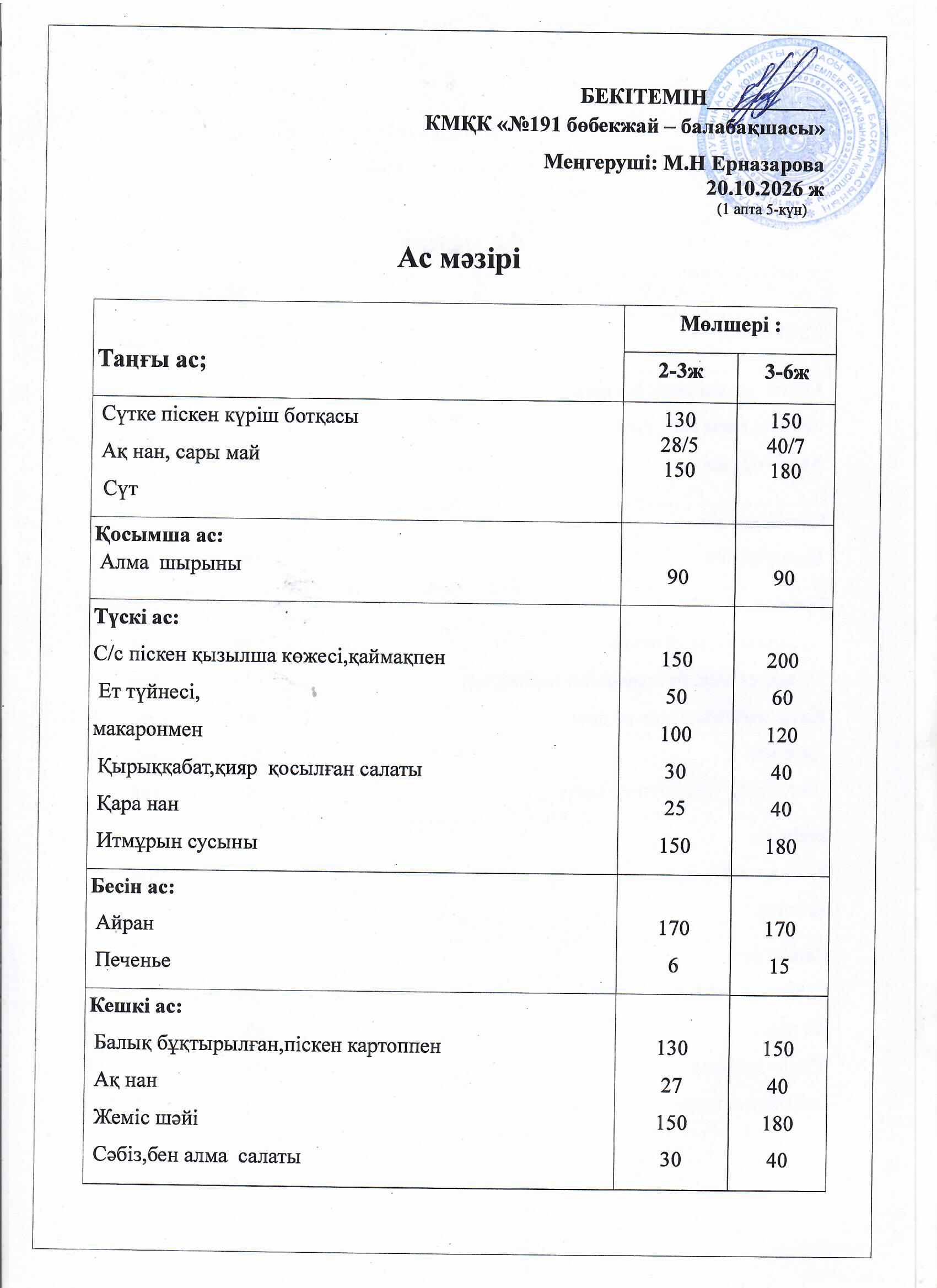 Ас мәзірі