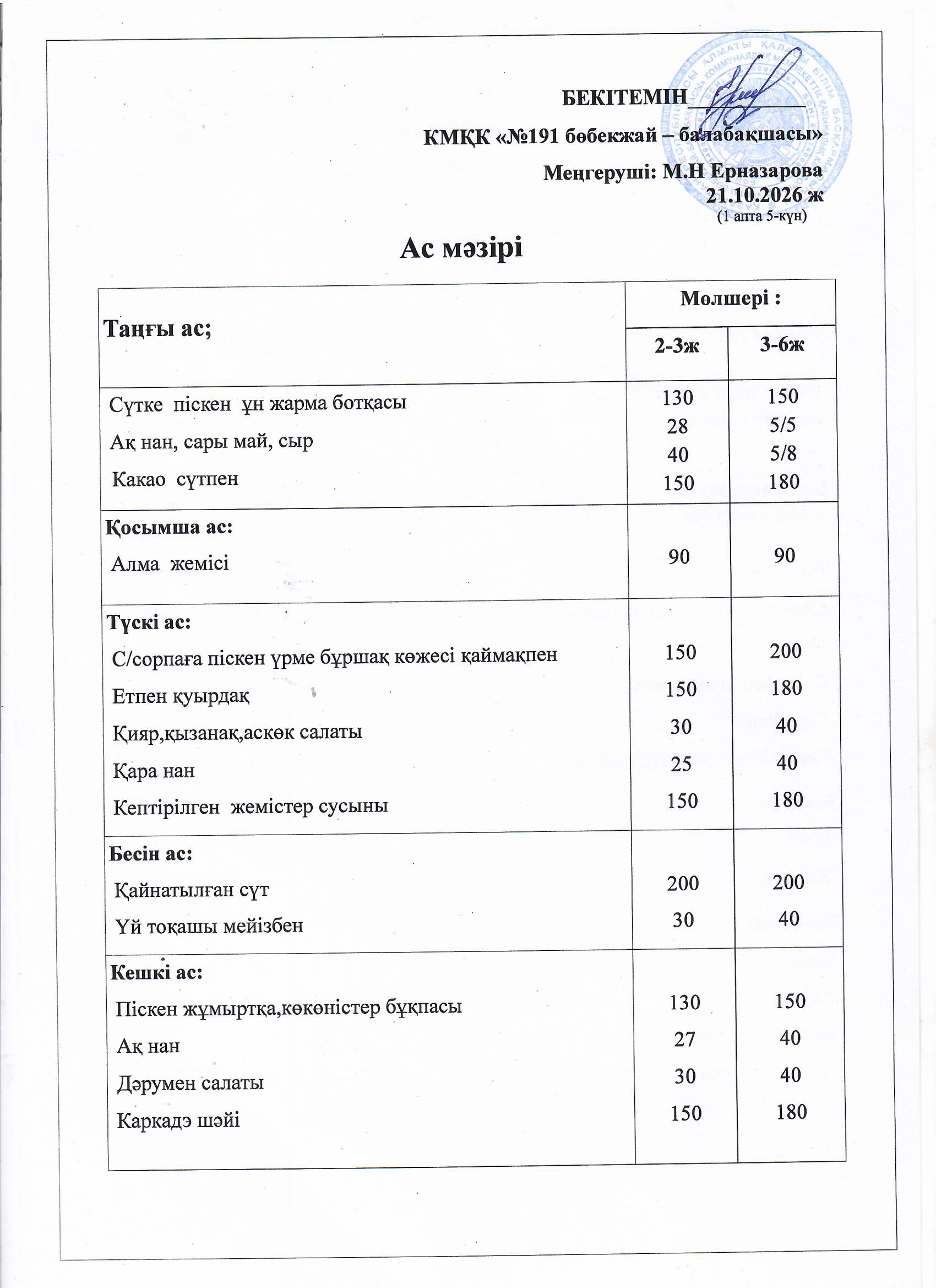 Ас мәзірі